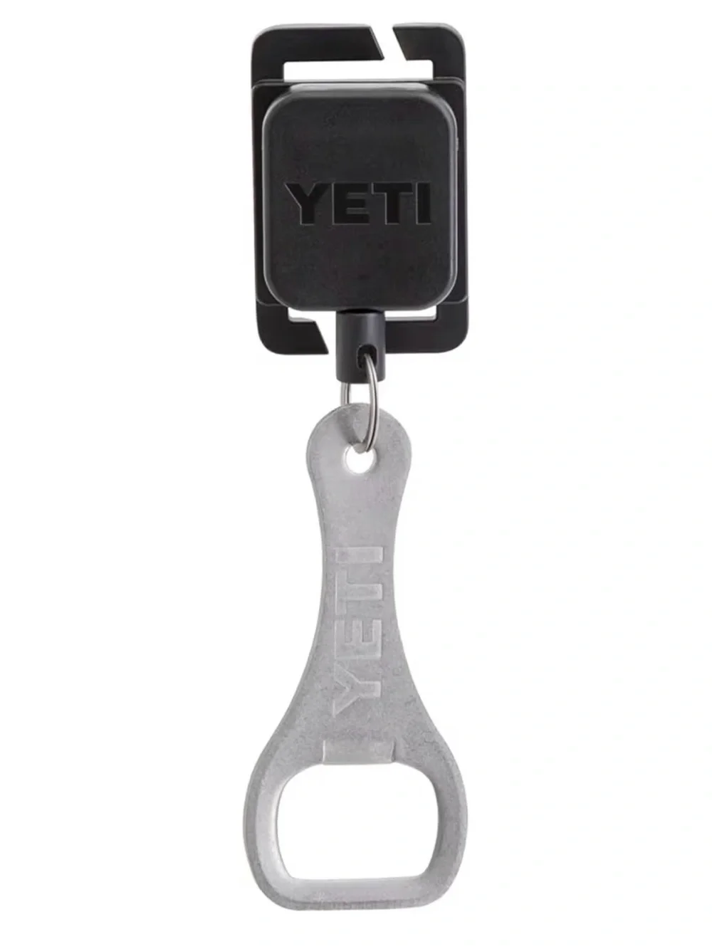 Yeti Black Clip with Silver Bottle Opener Keychain